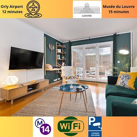 Cosy'N Paris - Parking Secure - Metro 14 - Wifi - Terrace - Premium Bedding Apartment Gentilly Luaran gambar
