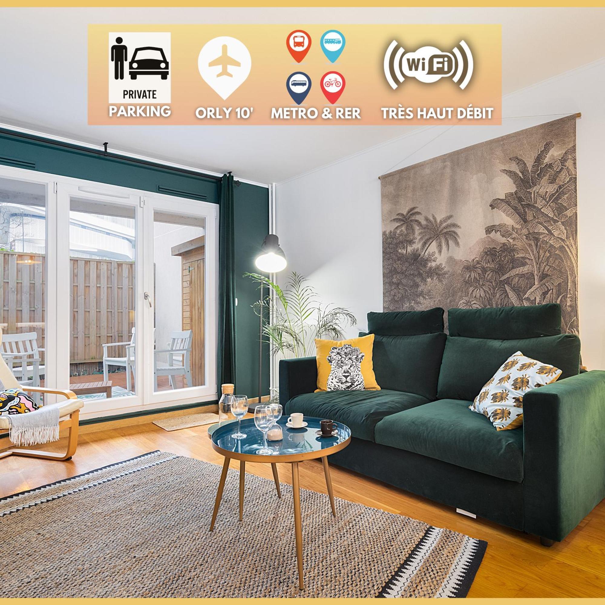 Cosy'N Paris - Parking Secure - Metro 14 - Wifi - Terrace - Premium Bedding Apartment Gentilly Luaran gambar