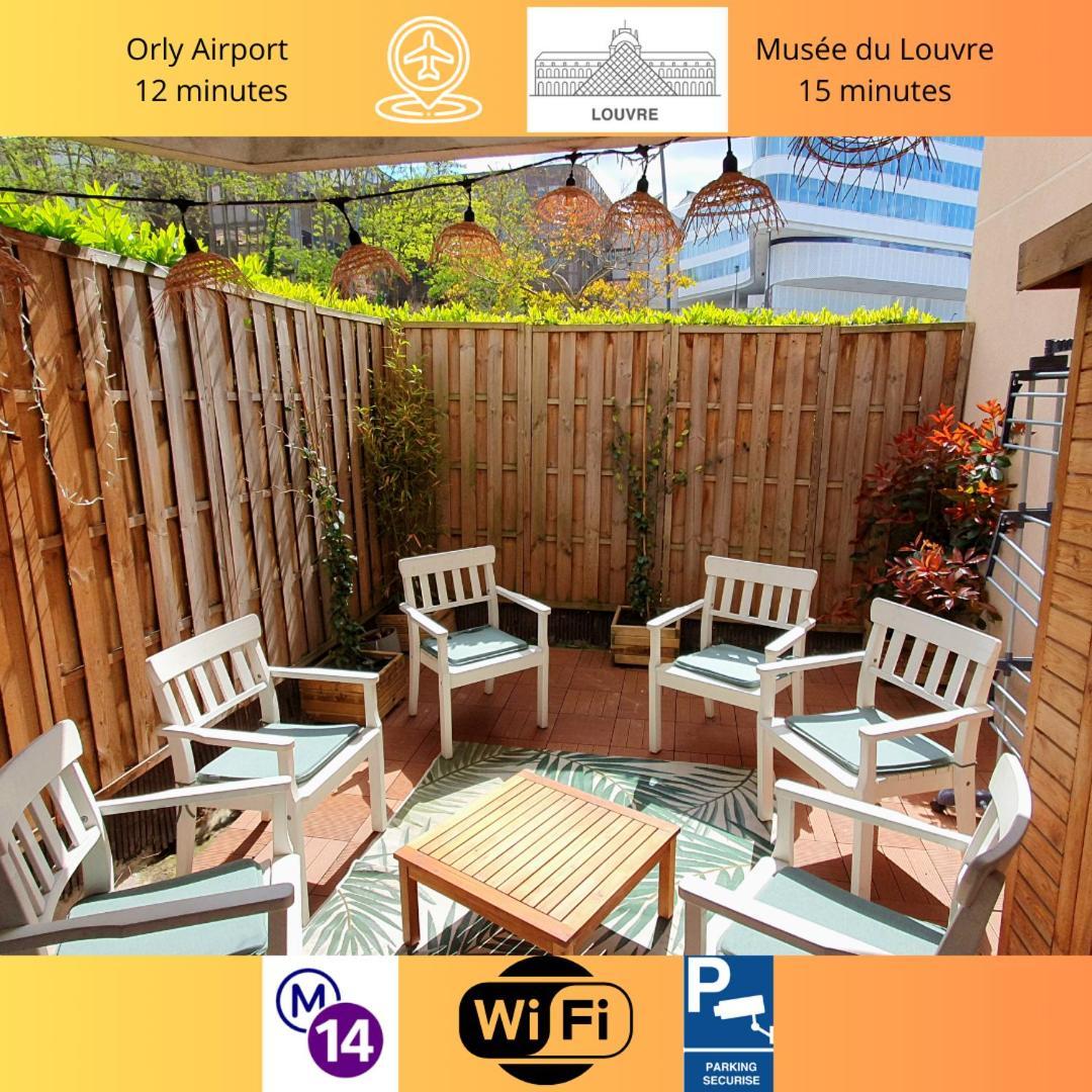 Cosy'N Paris - Parking Secure - Metro 14 - Wifi - Terrace - Premium Bedding Apartment Gentilly Luaran gambar
